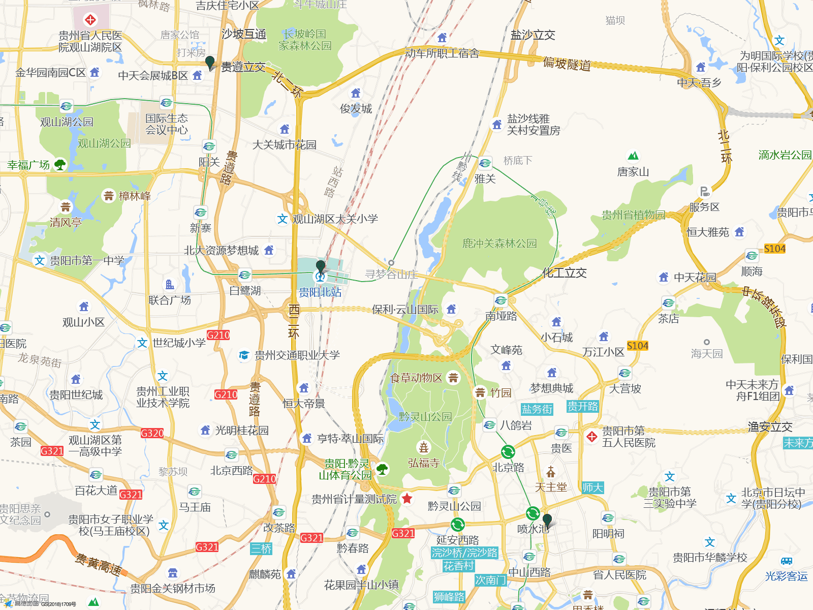 刘三爷鸭溪米皮所在区域高德地图放大图